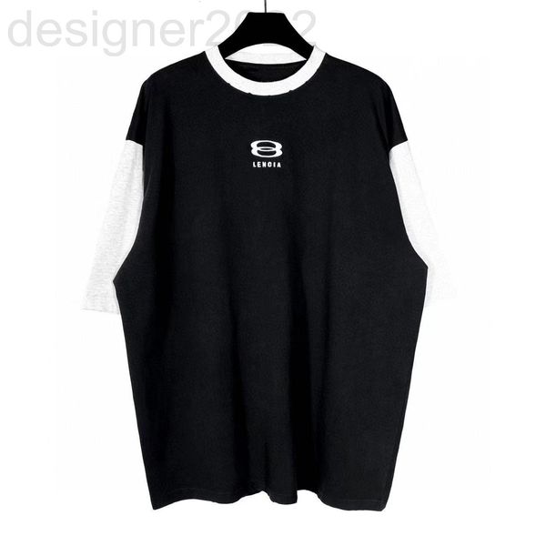 

women's t-shirt designer embroidered double letter false ceiling ring version b mks3, White