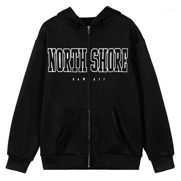 Herren Hoodies Sweatshirts Harajuku Herbst Damen ZipperJacket Casual American Hawaii North Shore Bedruckter Hoodie DamenJacke Langarm E