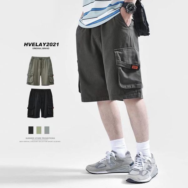 

shorts men's loose joker multi-pocket pants summer japanese trend wear casual pants q3yb#, White;black