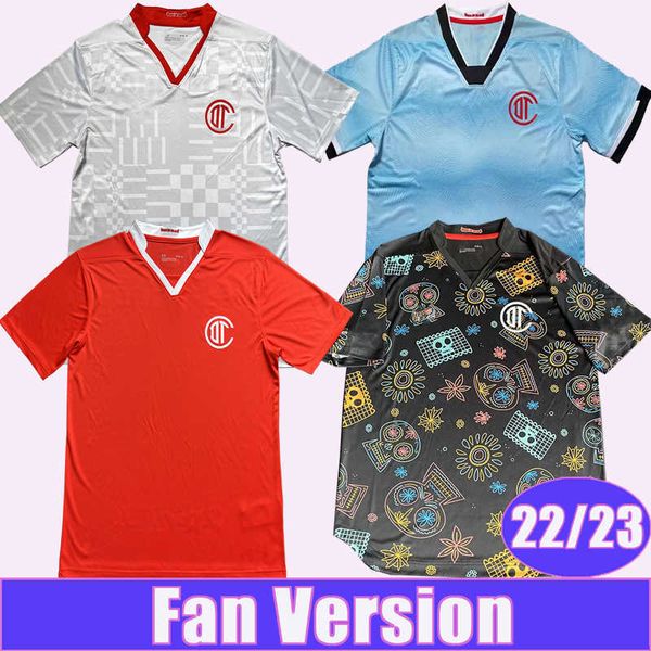 

22 23 deportivo toluca mens soccer jerseys .garcia castaneda rios baeza home away blue black football shirt short sleeve uniforms, White;black