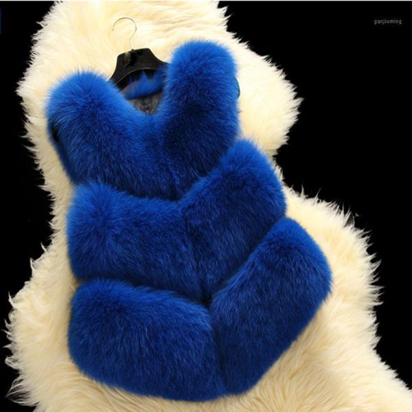 

designer fur vest women waistcoat pelzmantel black white blue pink color plus size warm sleeveless jacket
