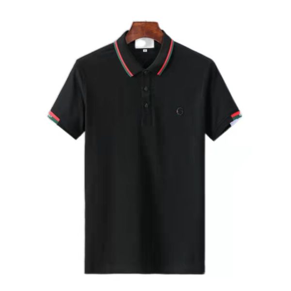 

2021 Men's Designer T-Shirt Polo Shirt Cotton Deluxe Sailor Collar Short Coat for the latest summer fashion size M-3XL 01, Black