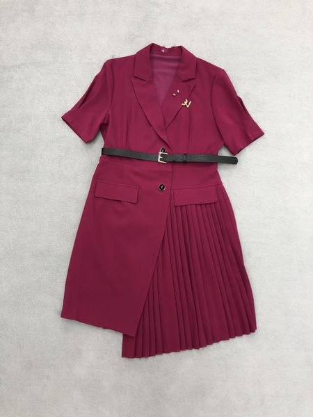 

european fashion brand high-end custom suit collar dress, Black