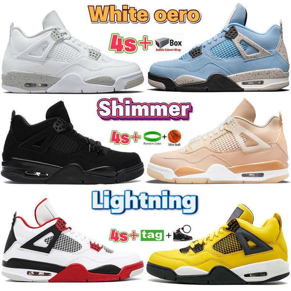 

high mens 4 university blue white oreo bred 4s basketball shoes shimmer black cat paris fire red metallic purple men women designer sneakers