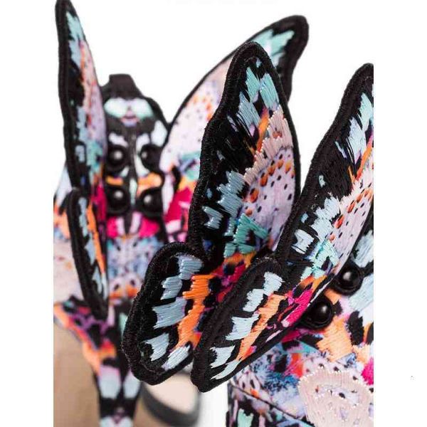 

leather ladies patent high heel buckle rose solid butterfly ornaments sophia webster sandals shoes embroider size 34-42 8x23, Black