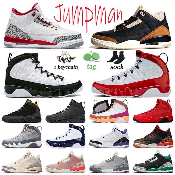 

jumpman 9 men women trainers 2022 basketball shoes chile red 3s 3 dark iris cardinal red desert elephant snekaers space jam 9s muslin partic, White;red