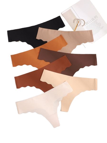 

plus 7pack wave trim panty 54gk#, Black;white