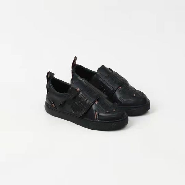 

kid girl athletic shoe baby boys basketball shoes girl sport running sneaker boot genuine leather kids girls white sneakers, Black