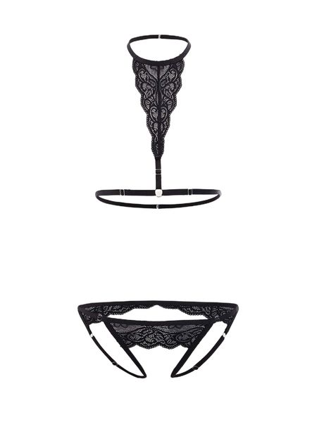 

cut out eyelash lace lingerie set x5wq#, Black;red