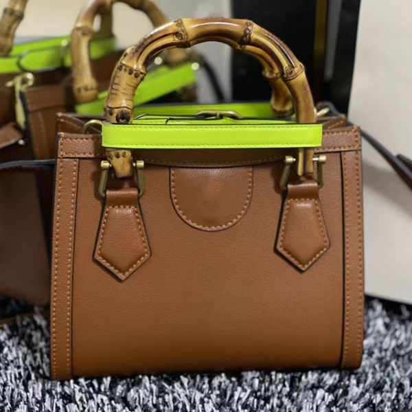 

design retro bamboo tote bag leather large capacity ladies new handbag multifunctional fashion versatile diagonal shoulder bag double handle