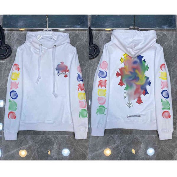 

fashion loose men's luxury jackets designer brand hoodies horseshoe cross print ch men zipper sweatshirts women coat casual pullover h, Black;brown