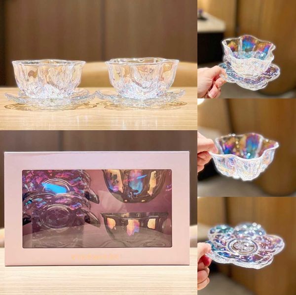 

starbucks cup cherry blossom dessert bowl glass dish set gift box couple wedding gift deskcoffee cup