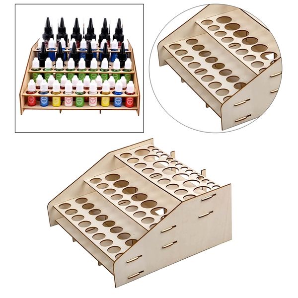 Holz-Pigment-Zeichnungs-Aufbewahrungsorganisator für Zuhause, Schule, Farbe, Farbe, Tinte, Pinsel, Ständer, Rack, modularer Halter, 3 Schichten, 220715