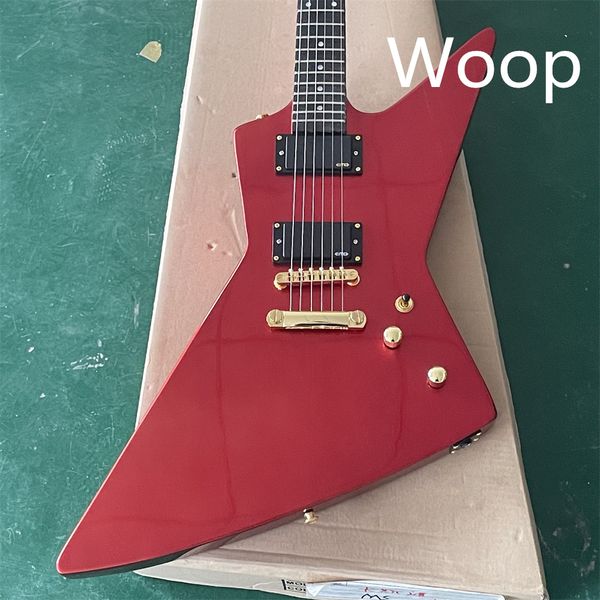 

in stock special-shaped goose type custom electric guitar groove fingerboard body metal red manufacturers direct sales guitarra guitars