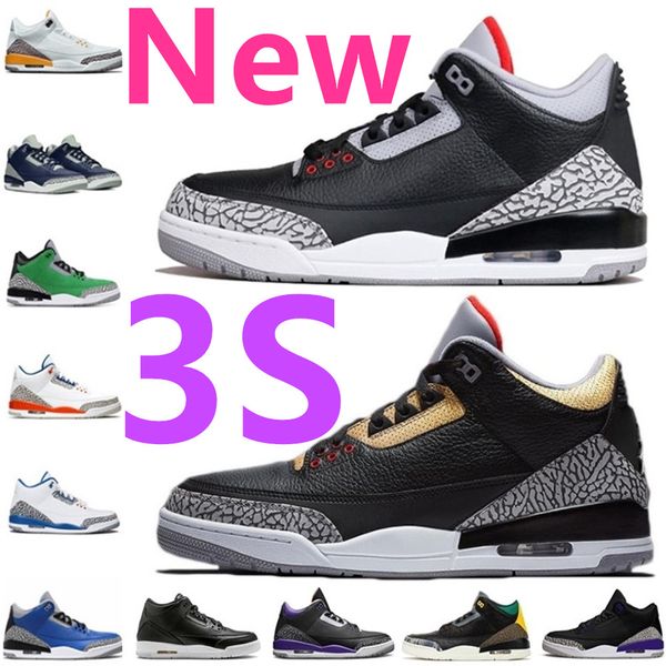 

black gold 3 3s basketball shoes barely grape rusty pink varsity royal unc cardinal red cement cool grey black cat mens sneakers sports trai