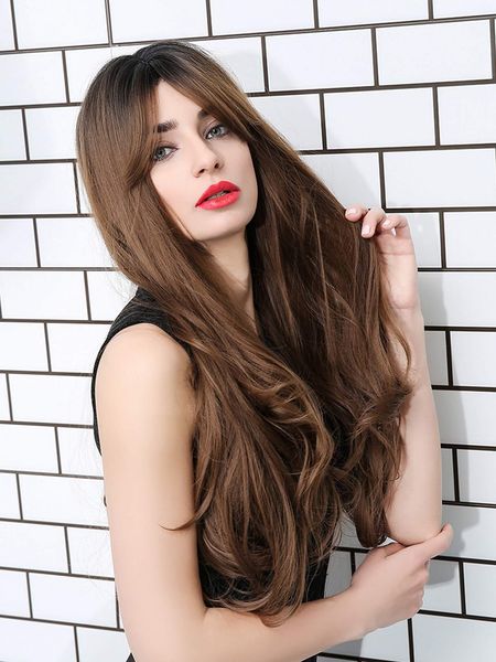 

long curly hair wig, Golden;white