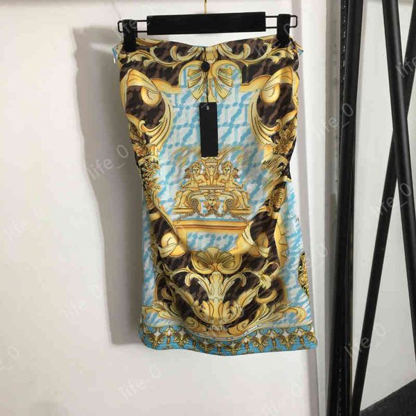 

designer womens skirts dress letter logo retro print light blue high waist skirt luxury summer party dress women clothing, Black