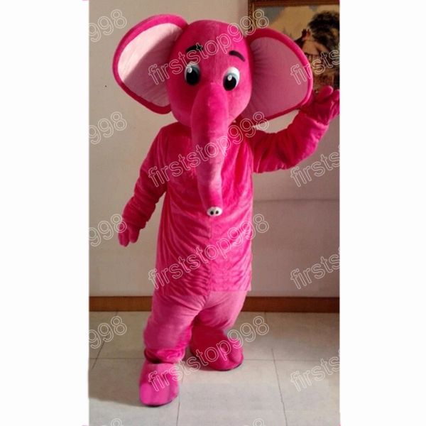 Halloween-Maskottchen-Kostüm mit rosa Elefanten, Top-Qualität, Cartoon-Anime-Themenfigur, Erwachsenengröße, Weihnachts-Außenwerbungs-Outfit-Anzug