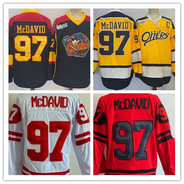 Hockey-Trikots McDavid 97 Jersey chl national Styles Gelb Schwarz Rot Weiß Farbe Größe M-XXXL Genähte Herren