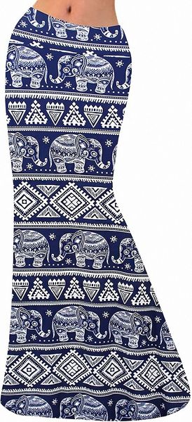 

women fashion multicolored print high waist maxi skirt long skirt t1nr#, White;black