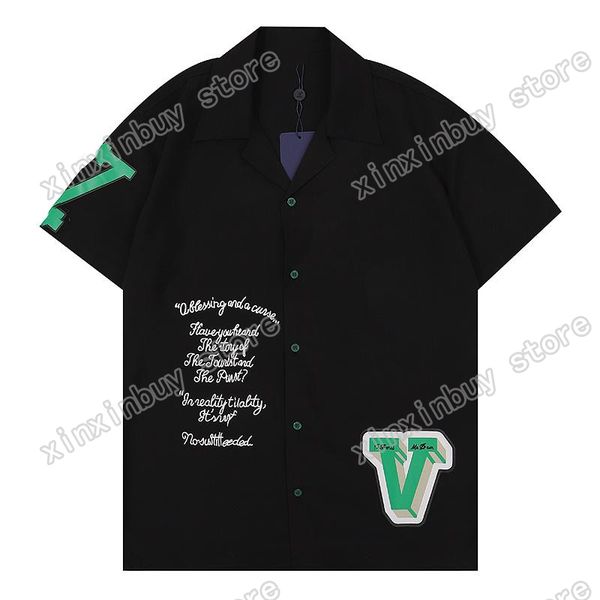 

22ss luxury designer shirts mens fashion tiger bowling shirt hawaii floral casual shirts men slim fit short sleeve dress -3xl, White;black