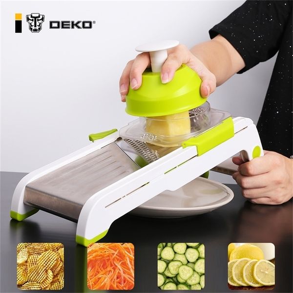 Taglierina per mandoline da cucina manuale Multifunzione in acciaio inossidabile Trituratore di verdure Frutta Chopper Grattugia Affettatrice 210317