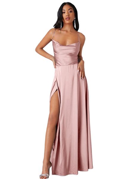 

crisscross backless wrap satin prom dress a9ab#, Black;gray