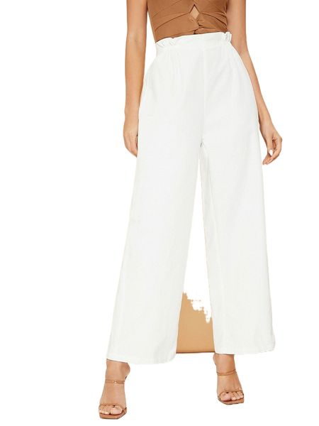

high waist wide leg pants t1ku#, Black;white