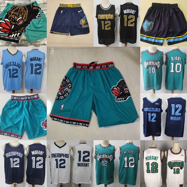

2022 memphis''grizzlies''men throwback jersey bryant 50 reeves mike 10 bibby ja 12 morant basketball shorts jerseys gree, Black;red