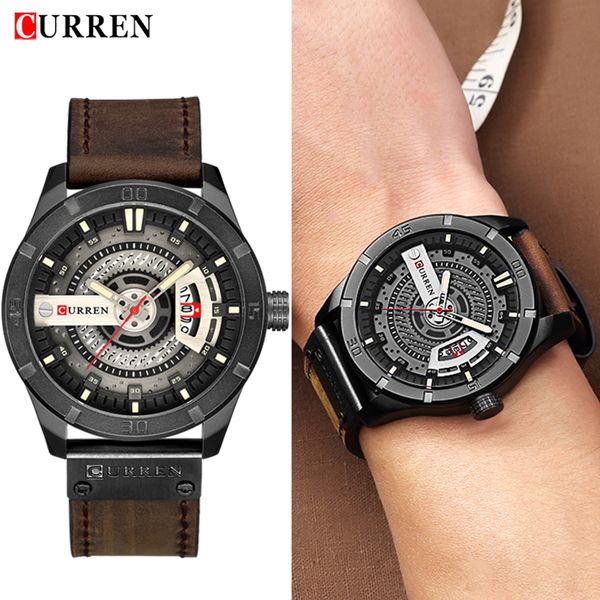 

curren fashion quartz watch mens business sports waterproof leather men watch luxury analog date male clock relogio masculino