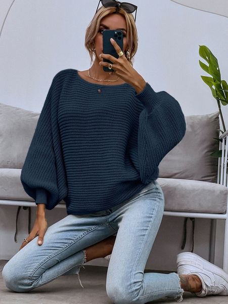 

solid dolman sleeve sweater o8q6#, White;black