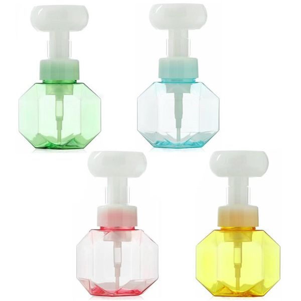 Depolama şişeleri kavanozlar çiçek şekli köpük sabun dağıtıcı köpük pompası plastik açık şişe seyahat duş jel banyo storajı