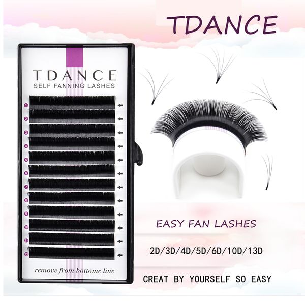 

tdance easy fan lashes faux mink eyelash extension fast bloom austomatic flowering self making volume soft natural makeup beauty 220524
