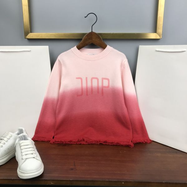 

baby clothes sweaters boys girls pullover kids designer clothes knitted contrast with letter printing round neck long sleeve red blue gray s