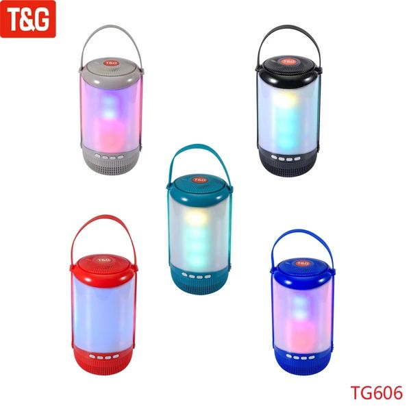 

t&g tg606 new led light portable bluetooth speaker wireless bass column fm radio outdoor usb speakers subwoofer handheld loudspe