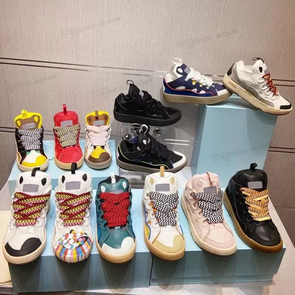

fashion woman flat couples high trainers runners shoe designer men sneakers women curb leather casual sports shoes with box size, Black;white