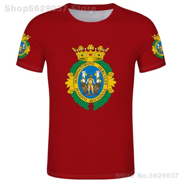 

flag of cadiz t-shirt custom name number andalusia short sleeve 3d t-shirt spain cadiz printed po flag 3d clothes 220702, White;black