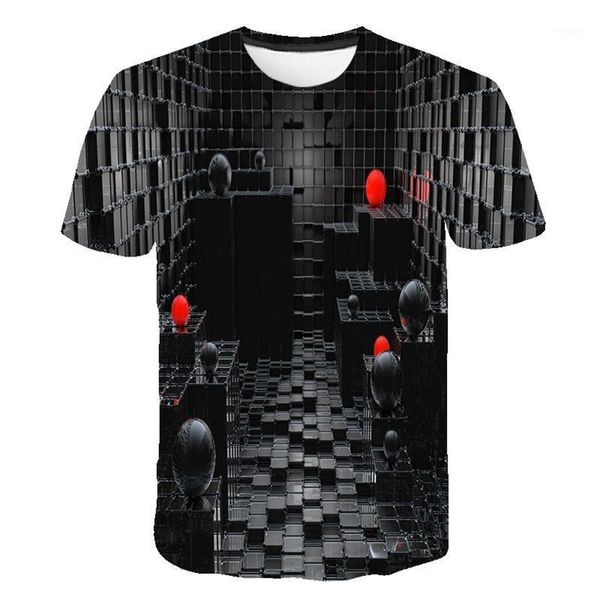 Herren-T-Shirts, hochwertiges 3D-Bild-T-Shirt, schwarze Serie, bedruckt, lässig, 6XL, großer Stil im Sommer 2022