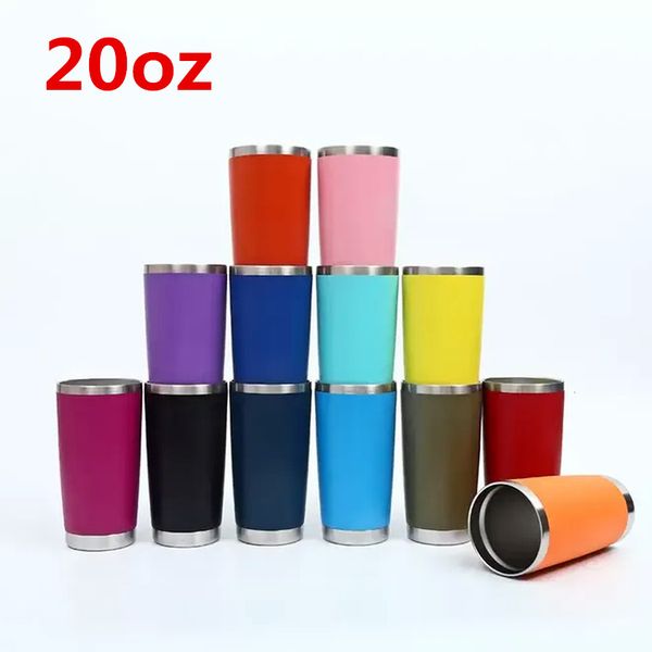 

fast delivery 20oz wine tumbler powder coated coffee mugs beer glass water bottle 2 layer vacuum insulated beer mug wedding party champagne