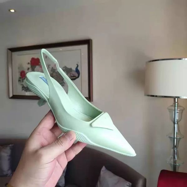 

luxury designer womens dress shoes pointed sandals banquet fashion women leather low heel dresses 6 colors 3.5cm, Black