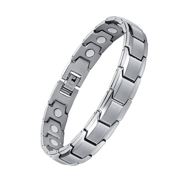 

chains mens magnetic bracelet titanium steel magnet therapy bracelets for art amsmr, Silver