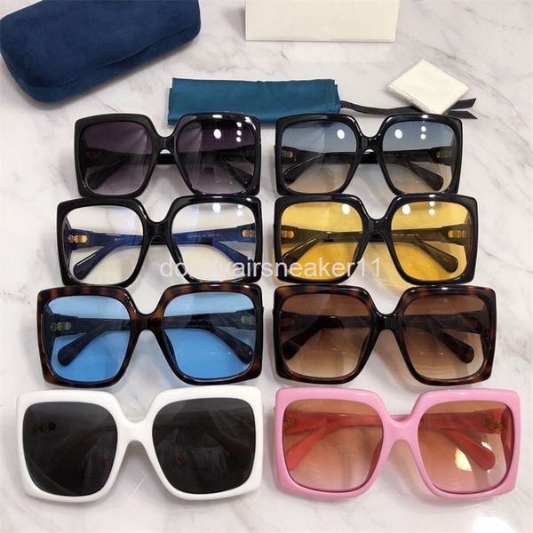 

sunglasses g family large square plate ni ins net red same sunglasses gg0876, White;black