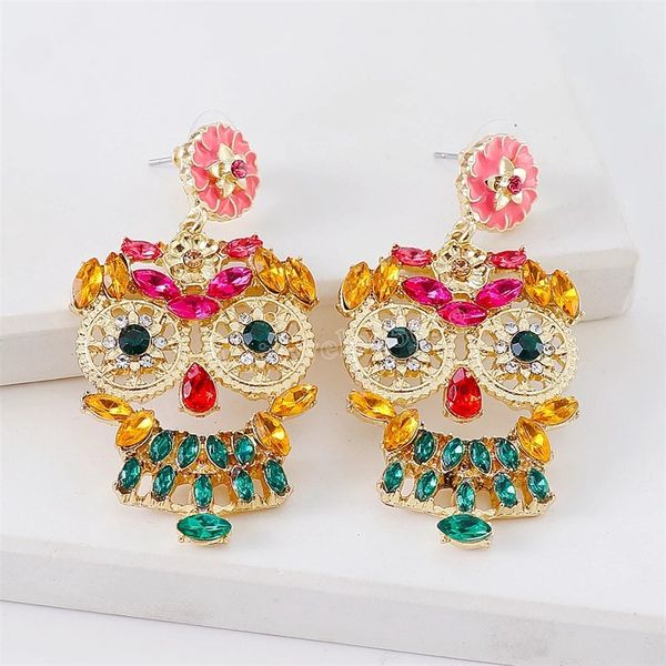 

color crystal dangle earring women's round geometric pendant earrings bridal statement jewelry party jewelry, Silver