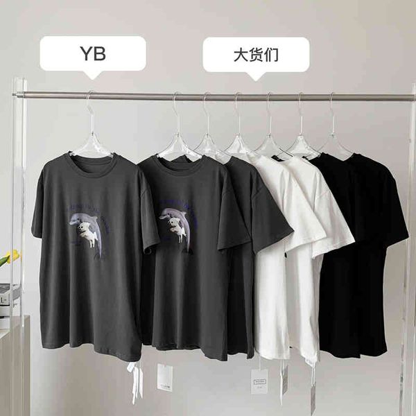 

women's t-shirt yuyee_ designer dog and dolphin print short sleeve t-shirt women's 2022 spring summer q6ad, White