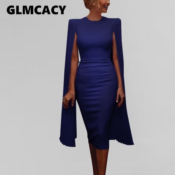 

women cloak sleeve surplice dress clothes elegant black pencil dresses ladies workwear wrap autumn bodycon midi dress y200418, Black;pink