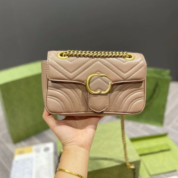 

designers bags women gold chain shoulder bag luxurys womens handbag classic solid letter leather wallet fashion messenger purse style very g