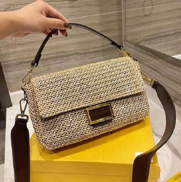 

handmade large capacity totes braiding bag single-shoulder bag designers letter printing lining hasp design fashion brand luxury handbag wal