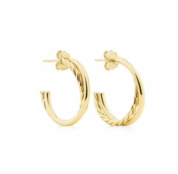 

stud european and american simple c- shaped twisted earring stainless steel women's earrings 18k gold plating steels earrings, Golden;silver