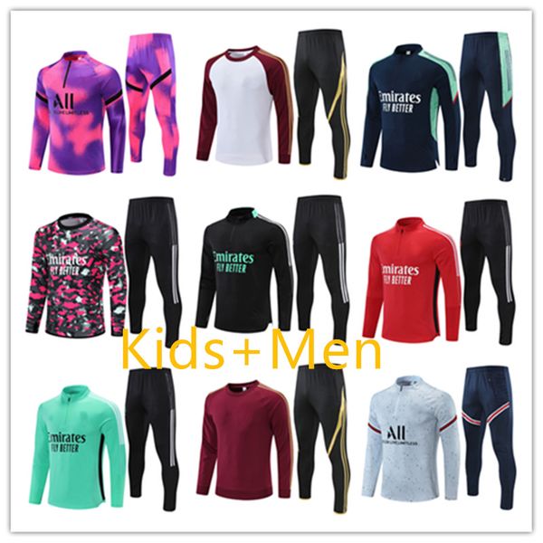

2021 2022 mbappe tracksuit cuisance payet football training suits 21 22 hazard benzema vini jr sergio ramos ansu fati survetement maillots d, Black