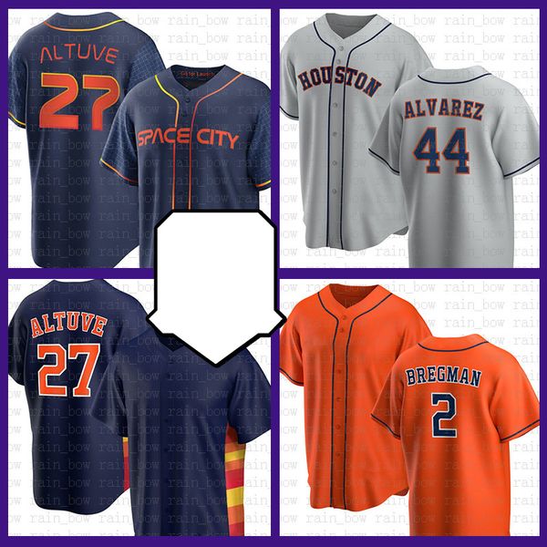 Maglia da baseball Astros Jose Altuve Yordan Alvarez Craig Biggio Alex Bregman Nolan Ryan Jeff Bagwell Justin Verlander Carlos Correa Yuli Gurriel Jake Meyers Tucker